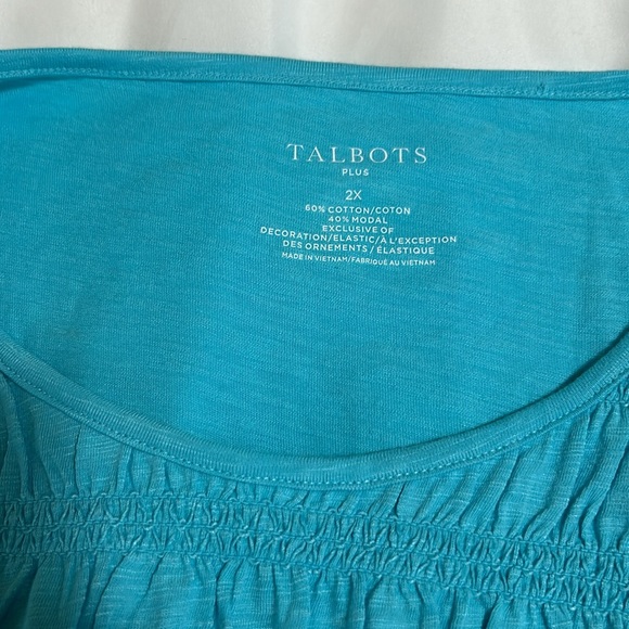Talbots Plus Blue Green Top - Picture 4 of 5